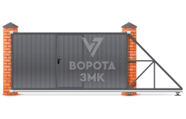 Раздвижные ворота откатные для дачи на роликах 3500×2000 ЗМК-7183
