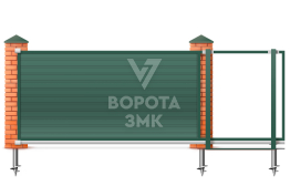 Ворота откатные 3500×2000 на винтовых ЗМК-7593