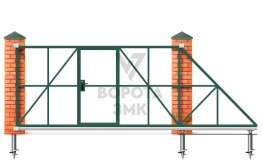 Откатные ворота каркас 2200×3000 ЗМК-7680