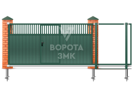 Откатные ворота 10 метров 10000×2400 с калиткой ЗМК-8215